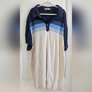 Marine Layer Navy and Light Blue Polo Shirt